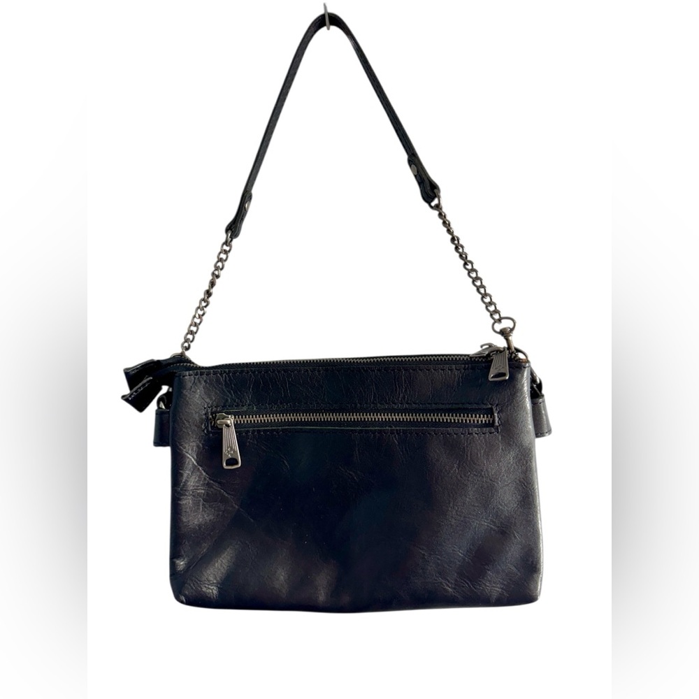 🛑SOLD🛑 Patricia Nash Black Leather Shoulder Bag with Chain Strap - Picture 4 of 15